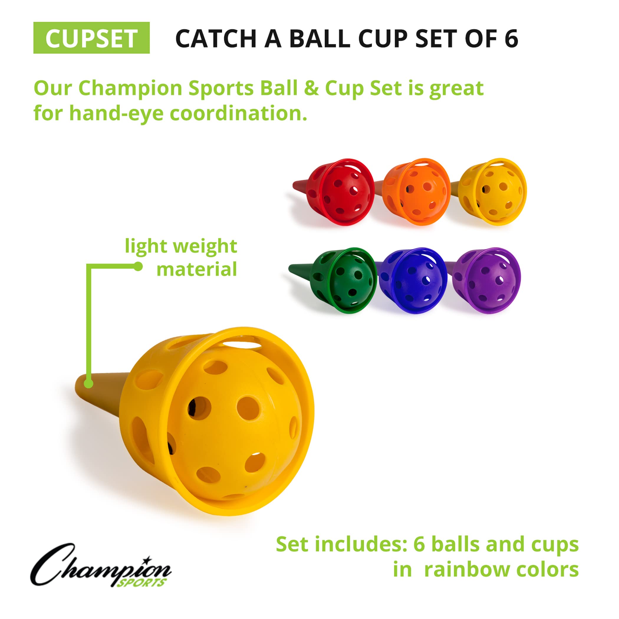 Champion Sports Catch A Ball Set: Classic Kids Outdoor Party Game for Lawn, Camping & Beach