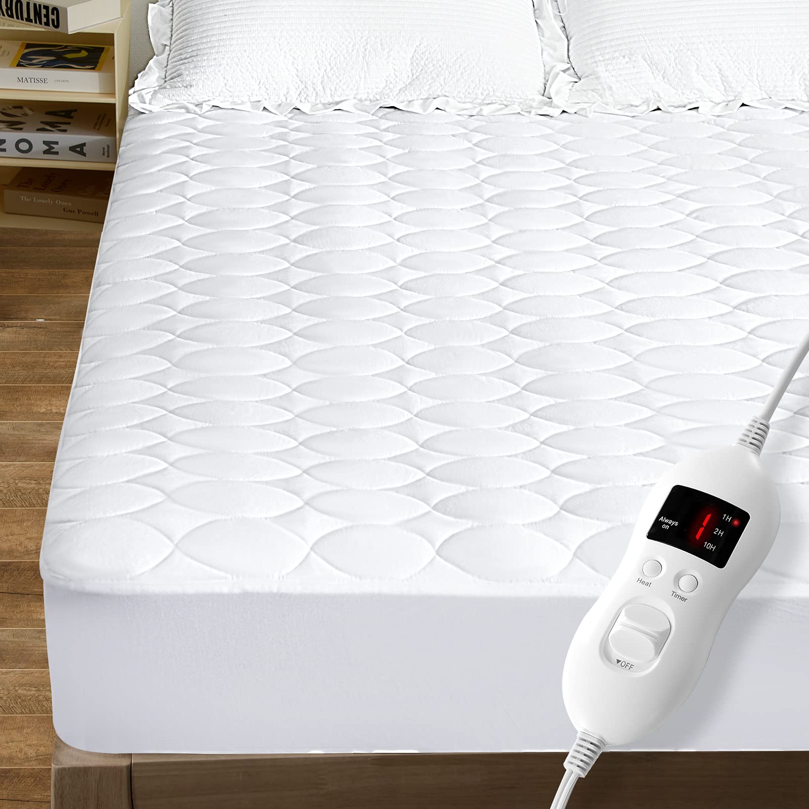 Heated Mattress Pad Twin Water-Resistant Electric Mattress Pad Bed Topper Stretches up 8-21" Deep Pocket