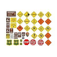 1/10 RC Rock Crawler - 41 Piece DIY Trail & Road Sign Set - Scale Garage Accessory