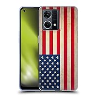 Head Case Designs United States of America USA Vintage Flags Soft Gel Case Compatible with Oppo Reno8 4G