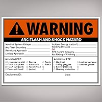 Avery Arc Flash/Shock Warning Labels, Waterproof, UV Resistant, Preprinted, Handwrite-Only, 3.5