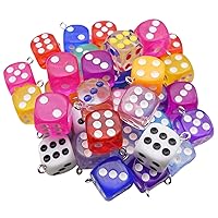 20 pcs Mix 3D Cube Resin Charm Dice Bracelet Earring Necklace Pendant Jewelry Making Crafts Keychain Dangle DIY Hanging Decor 14 mm