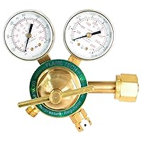Medium Duty Oxygen Regulator, Easy to Read Dual Scale, Forged Brass Body and Bonnet, OEM Compatible Welding Gas Regulator, Victor Compatible
