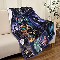 Horror Cartoon Blanket Flannel Warm Soft Throw Blanket Birthday Gifts for Girls Kids Adult Women Winter Small Cozy Purple Toddler Throw Blanket for Bed Couch (Purple, 50 * 40)
