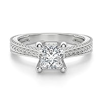3 CT Princess Infinity Accent Engagement Ring Wedding Eternity Band Vintage Solitaire Silver Jewelry Halo-Setting Anniversary Praise Vintage Ring Gift for Her Women/Girls