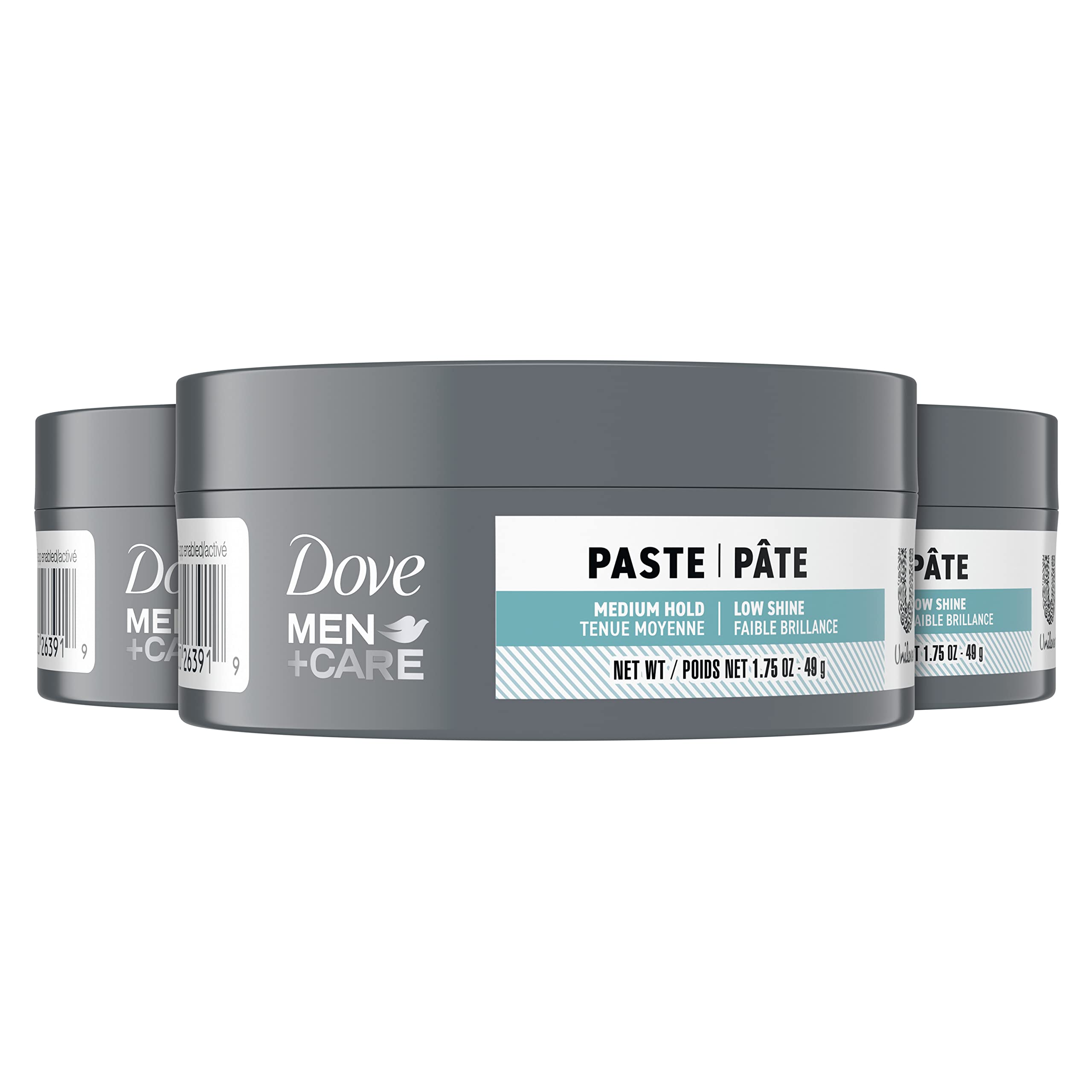 Dove Men+Care Styling Aid Sculpting Hair Paste 3 count Hair Product for a Medium Hold Hair Styling for a Textured Look With A Matte Finish 1.75 oz
