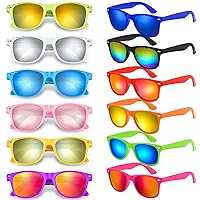 12/24/36/48 Pack Neon Sunglasses with Colorful Lenses in Bulk for Birthday Beach Pool Party Supplies