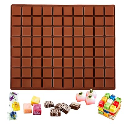 Sakolla Square Silicone Caramel Candy Molds 80-Cavity Chocolates Gummies  Hard Ca