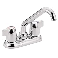 Moen Chrome Chateau Two-Handle 4-Inch Centerset Utility or Laundry Sink Faucet with Threaded Spout, 74998
