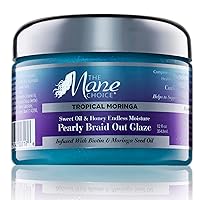 The Mane Choice Tropical Moringa Sweet Oil & Honey Endless Moisture Braid-Out Hair Glaze, Twist & Braid Cream Gel w/Flexible Hold for Hair Definition & Strength, Helps Reduce Frizz & Breakage, 12 Oz