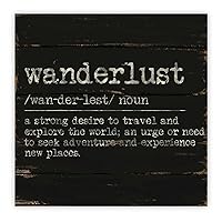 Wanderlust Definition Wooden Signs Inspiration Quotes Wood Plaques Word Description Home Wall Decor Funny Home Wall Decor for Living Room Bedroom Home Kitchen Decor 12x12in
