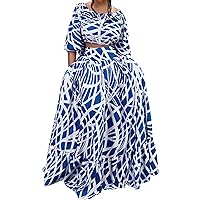 Flowy Dresses for Women Plus Size,Women's Spring and Summer Temperament Elegant Print Skirt Suit Womens Swim Bo