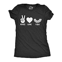 Womens Peace Love RBG Tshirt Ruth Bader Ginsburg Supreme Court Justice Protest Novelty Tee