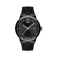 Movado Bold Men's Swiss Quartz Stainless Steel and Silicone Strap Watch, Color: Black (Model: 3600849)