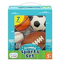 Chuckle & Roar - Lil' Athlete Sports Set - Four Games - Football, Baseball, Soccer, Basketball - Seven Piece Sports Set for preschoolers