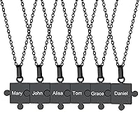 ChainsHouse Puzzle Friendship Necklace Stainless Steel BFF Necklace, 2/3/4/5/6/7/8pcs Personalized Matching Heart Pendant Friendship Necklaces for Women Men, Send Gift Box