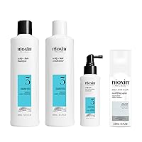 Hair Thickening System 3 + Styling Root Lifting Thickening Spray, for Damaged Hair with Light Thinning, Full Size, 3 Month Supply
