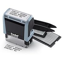 Trodat Printy 4912 Self Inking Pastel Blue Do it Yourself (DIY) 4 line Personalized Custom Message or Address Stamp kit with Black Ink, Impression Size: 3/4” x 1-7/8” inch