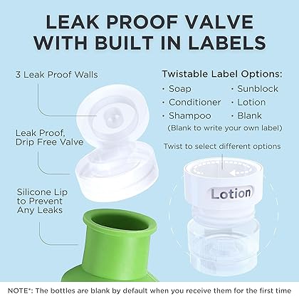 Dot&Dot Leak Proof Travel Bottles for Toiletries - TSA Approved Travel Shampoo Bottles - 3oz Travel Shampoo and Conditioner Bottles - Travel Size Toiletries - 3 oz Silicone Travel Bottles with Labels