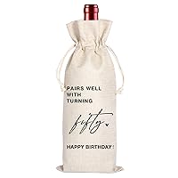 50th Birthday Wine Bag | Fifty Birthday Gift | 50 Years Old Gift | Pairs Well with Birthday Bag | Birthday Gift For Women Men | 1974 Unique Birthday Gift 11WB56 (50th Birthday)