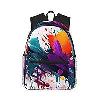 Paint Splatter Print Backpack For Women Men, Laptop Bookbag,Lightweight Casual Travel Daypack