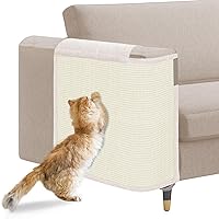 Cat Scratch Sofa Protector,23.6’’L*19.6’’W Cat Scratch Furniture Protector Pad,Cat Scratch Couch Arm Sheild with Natural Sisal for Protecting Couch Sofa Chair Furniture