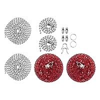 CHICTRY 2Pcs Bling Crystal Rhinestones Ball Pull Chain Adjustable Beaded Pull Chain Extension for Ceiling Light Lamp Fan Decor Red One Size
