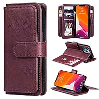 Phone Cover Wallet Folio Case for XIAOMI MI 12 PRO, Premium PU Leather Slim Fit Cover for MI 12 PRO, 9 Card Slots, 1 Photo Frame Slot, Nice Fitting, Red