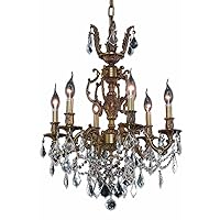 ARCD20FG-28518 Milan Collection Chandelier with 6 Lights and Clear Crystals, 20