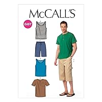 McCall Pattern Company M6973 Men's Tank Tops, T-Shirts and Shorts, Size XN 