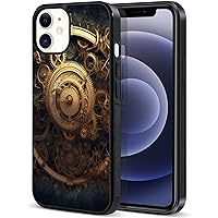 Hard Cell Phone Case Cover Space Planet Clockwork Gears Floating Clocks for iPhone 12 for Apple iPhone 12 6.1 inch