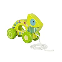 Pull Along Chameleon | Hand Painted Colorful Wooden Toy for Toddlers Age 12m+, Sustainably Made, Perfect for Encouraging First Steps and Developing Key Motor Skills