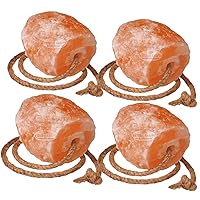 Himalayan Salt Lick Stones with Rope for Horses 2-2.5 Kg or 5.5 lbs Approx. (Pack of 4 Pcs)