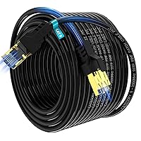 Cat 8 Ethernet Cable 100ft,High Speed 40Gbps,2000Mhz,26AWG,Gold Plated RJ45 Connector,for Outdoor&Indoor Weatherproof UV,for/PC/Modem/Router/Gaming,Faster Than Cat7/Cat6/Cat5