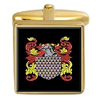 Ryans Ireland Family Crest Surname Coat Of Arms Gold Cufflinks Engraved Box