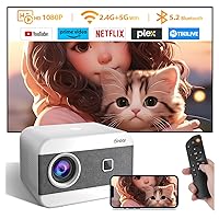 Mini Projector 20000L Wifi and Bluetooth Projecor 1080P with Portable Bags, Electric Focus 4K Movie Projector 300