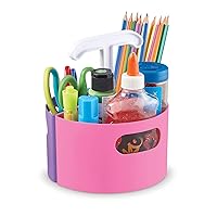 Learning Resources Create-a-Space Storage Mini Center - Pastel, Desk and Art and Crafts Organizer, Maker and Crayon Organizer, Homeschool Organizer and Storage