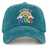 Say Perhaps to Drugs Hats for Men Camping Humor Trucker Unisex Black Cute Hat Gift Hat Slogan Hat Custom Baseball