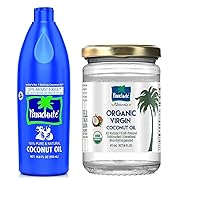 Coconut Oil 18.8 Fl.oz. (555ml) + 100% Organic Virgin Coconut Oil 16 FL.oz. (473ml) Glass Jar