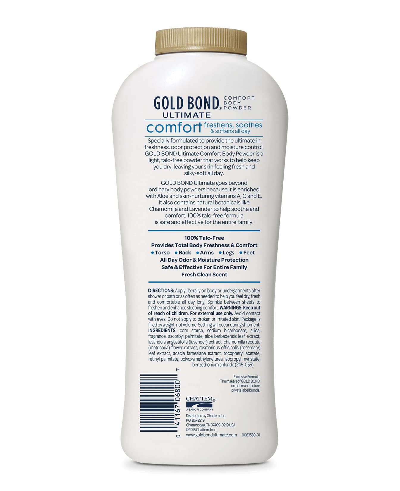 Gold Bond Ultimate Comfort with Aloe Body Powder - 100% Talc-free, 10 Oz by Chattem