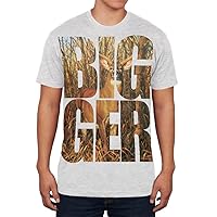 Size Does Matter Deer Buck Heather White Adult Soft T-Shirt - X-Large