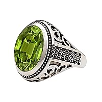 Oval Cut Peridot Handmade jewelry Womans Ring Peridot 925 Solid Sterling Silver Ring August Birthstone Jewelry Designer Band Rings