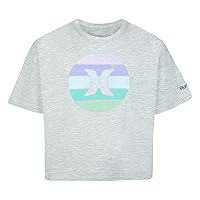 Hurley Girl's Oversized Boxy Graphic T-Shirt (Big Kids) Blue/Horizon XL (16 Big Kid)