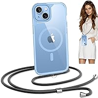 TAURI for iPhone 15 Plus Case, Crossbody Phone Case with Lanyard, Slim Shockproof Phone Case 6.7 inch - Light Blue