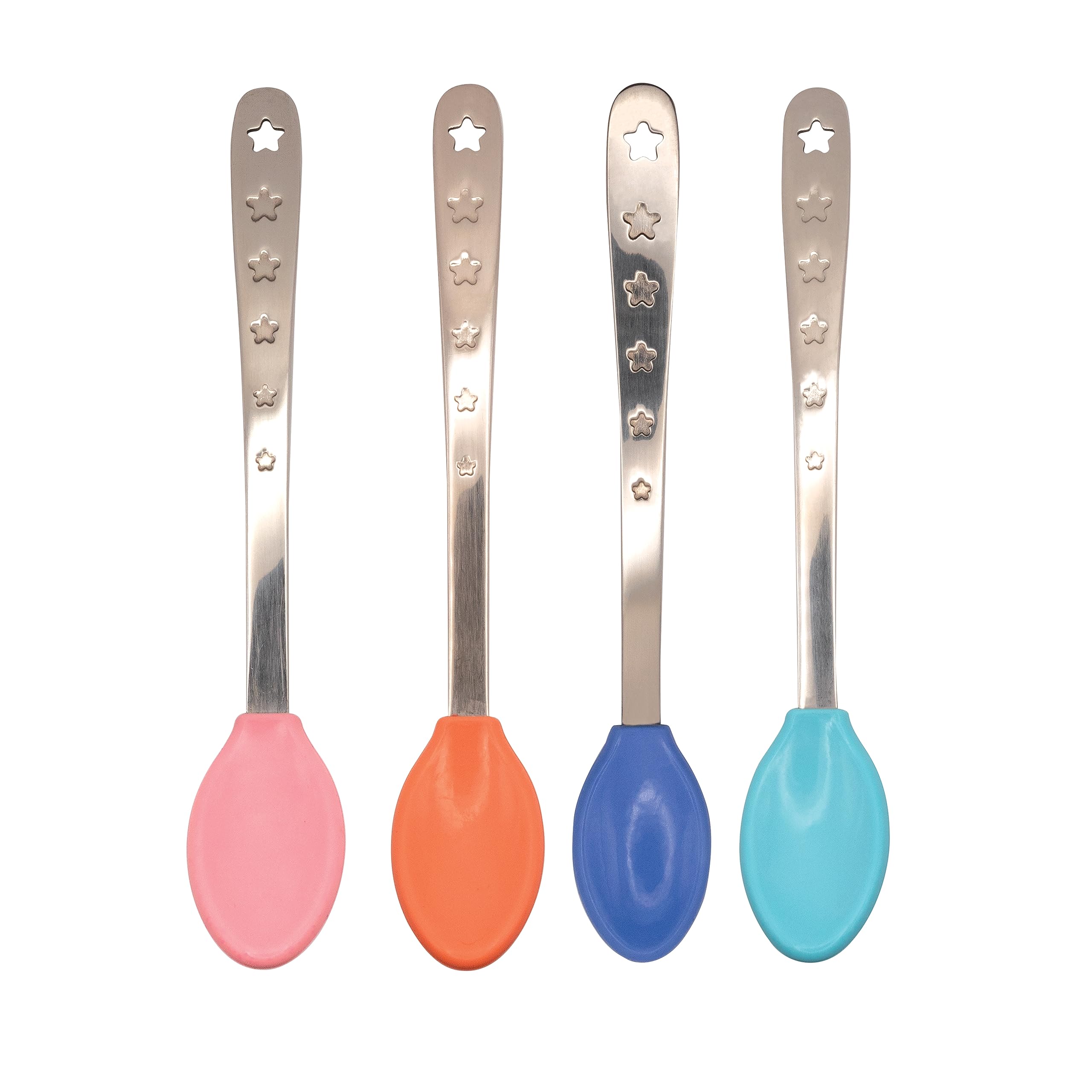 Nuby 2-in-1 Hot Safe Feeding Spoons - (4-Pack) Baby Spoons for Safe Feeding - 4+ Months