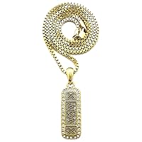 Pendant XANAX with Crystal Rhinestones 24 Inch Box Necklace Gold Color