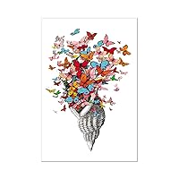 Tree-Free Greetings EcoNotes 12-Count Shell of Joy Blank Notecard Set With Envelopes, All Occasion, For Butterfly Lovers (FS56863)