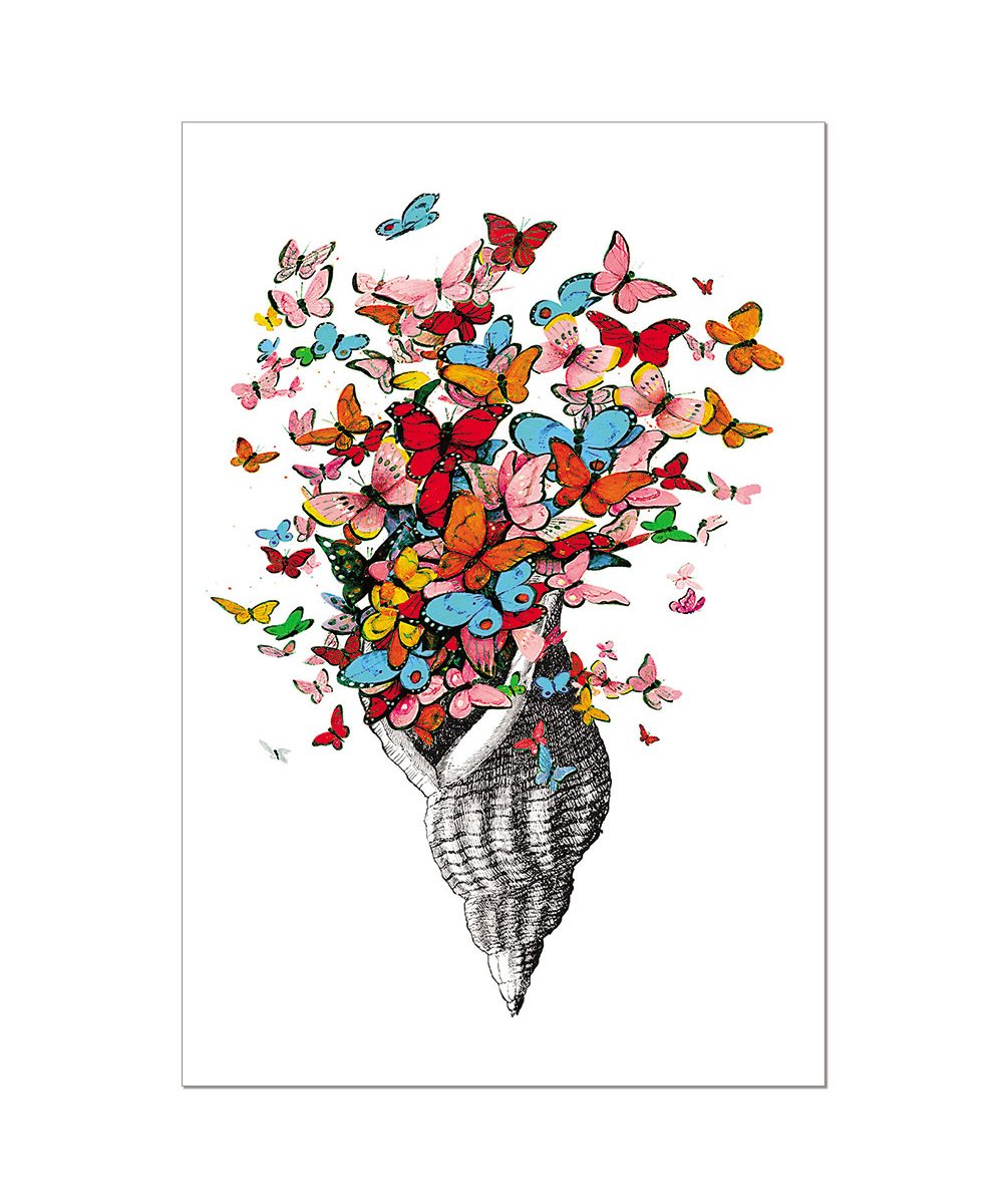 Tree-Free Greetings EcoNotes 12-Count Shell of Joy Blank Notecard Set With Envelopes, All Occasion, For Butterfly Lovers (FS56863)