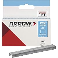 Arrow 224 Heavy Duty P22 Staples for Use with Plier-Type Paper and Bag Staplers in Restaurants, Offices, Classrooms, 5050-Pack, 1/4-Inch Leg Length, 7/16-Inch Crown Width