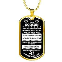 Gift For Godson, Inspirational Dog Tag Necklace